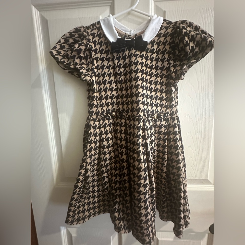Janie and Jack Black and Tan Houndstooth Dress